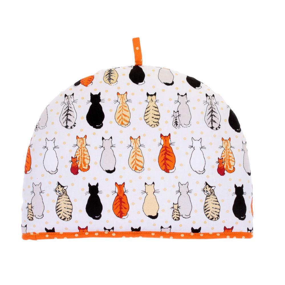 Ulster Weavers Tea Cosy - Cats in Waiting (Orange, 6 Cup Teapot)