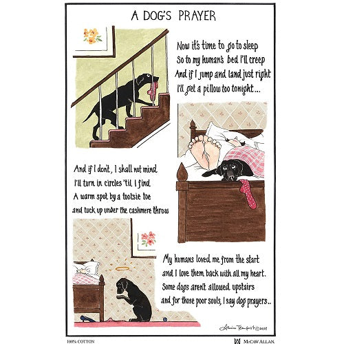 Samuel Lamont Dog's Prayer, Cotton Tea Towel