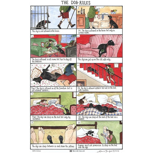 Samuel Lamont The Dog Rules Cotton Tea Towel