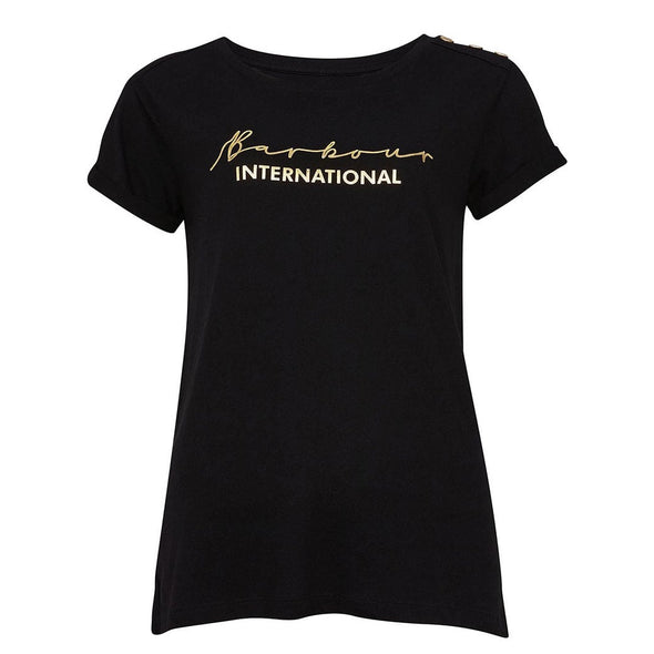 Barbour International Women Grid T-Shirt Black Size US8