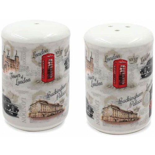 Vintage London Salt & Pepper Shakers Pots Set