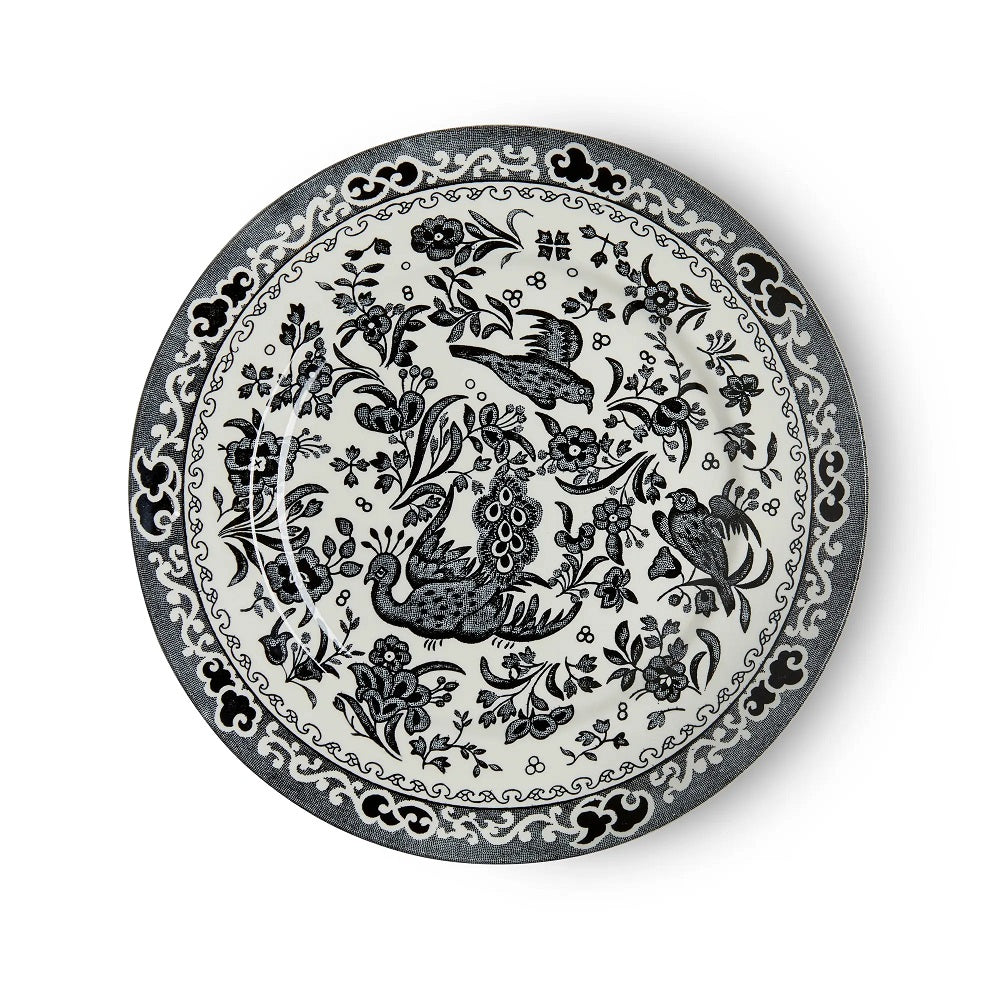 Burleigh Black Regal Peacock Medium Plate