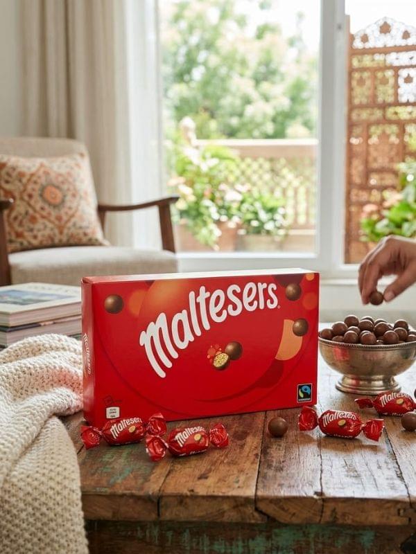 Maltesers Small Gifting Box 110g in a decorative metal gift tin.