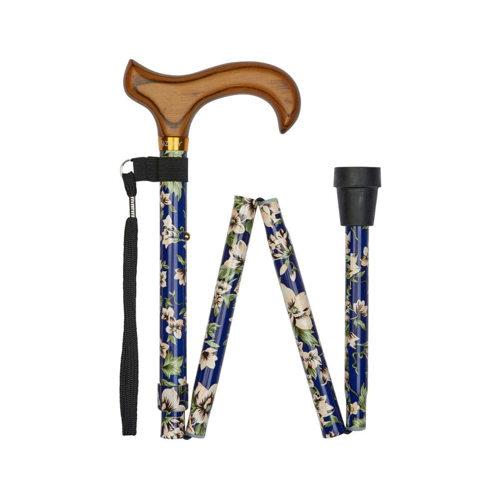 Charles Buyers Blue Morris Pattern Folding Stick