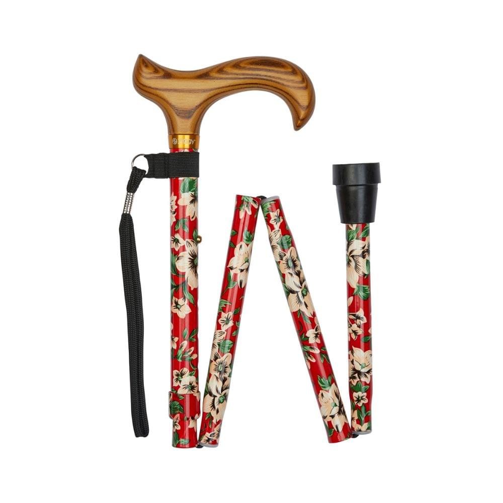 Charles Buyers Red Morris Pattern Folding Stick