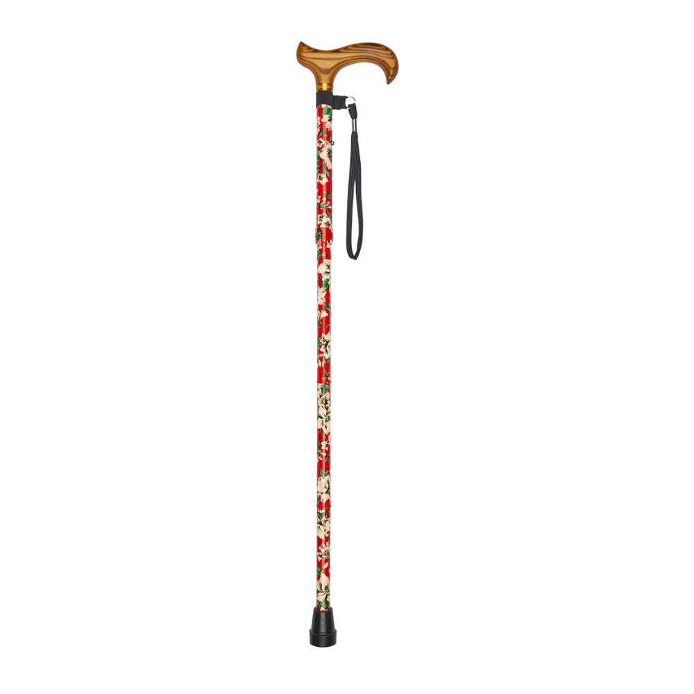 Charles Buyers Red Morris Pattern Folding Stick