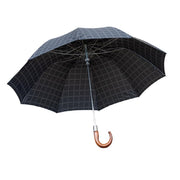Classic Canes Umbrella Floding Wooden Crook Assorted black Checks Umbrella product image with Classic