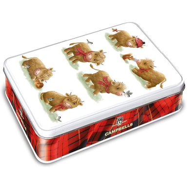Campbells Shortbread Cute Highland Cow Tin Assorted Shapes 150g