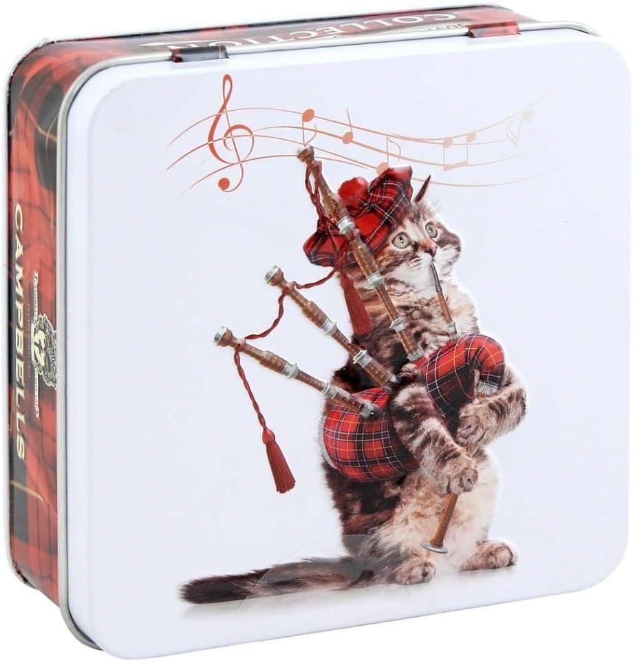  Campbells Shortbread Cat with Bagpipes Tin (Shortbread Fingers) 90g Best of British NBPT  Shortbread Tins Campbells Shortbread.