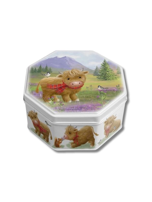 Campbells Shortbread Cute Highland Cow Tin (Petticoat Tails) 115g Shortbread product image with Highland, Cow