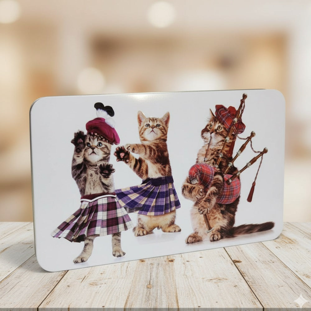 Campbells Shortbread Dancing Fingers Cat Tin 300g Shortbread product image with Cat
