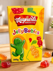 Maynards Bassetts Jelly Babys Cartan 300g in premium festive British packaging.