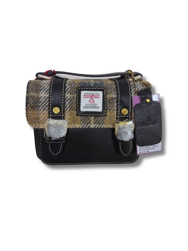  Das Impex Iris Mini Satchel Harris Tweed Ladies Handbags Black Best of British NBPT  Handbags & Purses Das Impex.