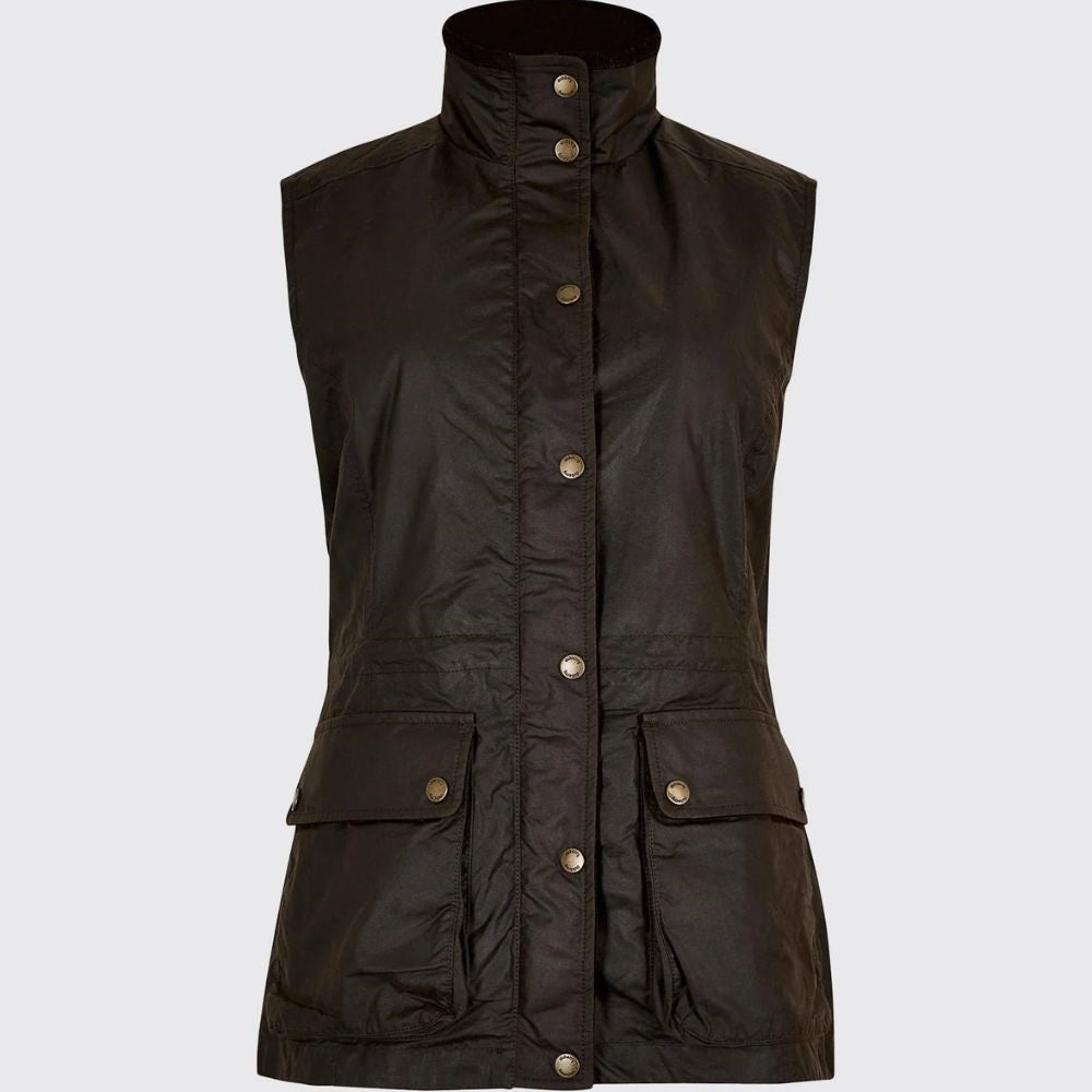 Dubarry Rathsallagh Women's Waxed Cotton Vest - Verdigris US Size 6
