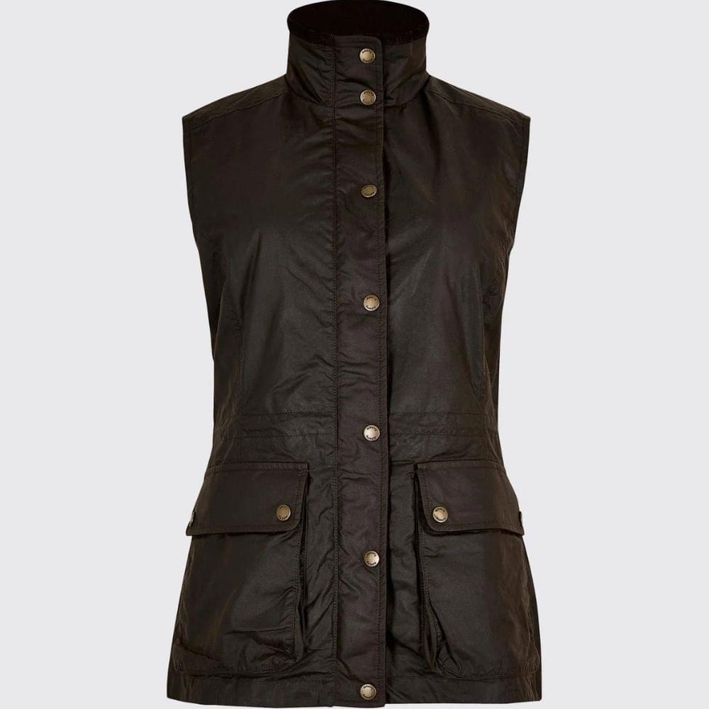 Dubarry Rathsallagh Women's Waxed Cotton Vest - Verdigris product image
