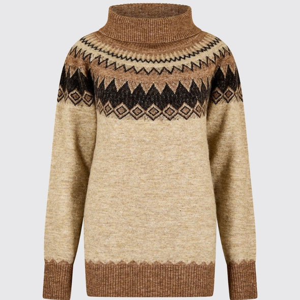 Dubarry Devlin Women's Fair Isle Pattern Sweater - Oat Multi US Size 6