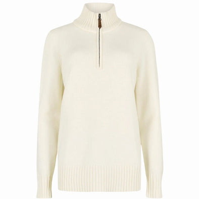 Dubarry Markham Womens Zip Neck Sweater Chalk