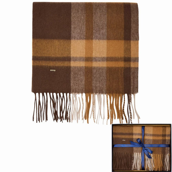 Dubarry Kinvara Wool Check Scarf - Elk