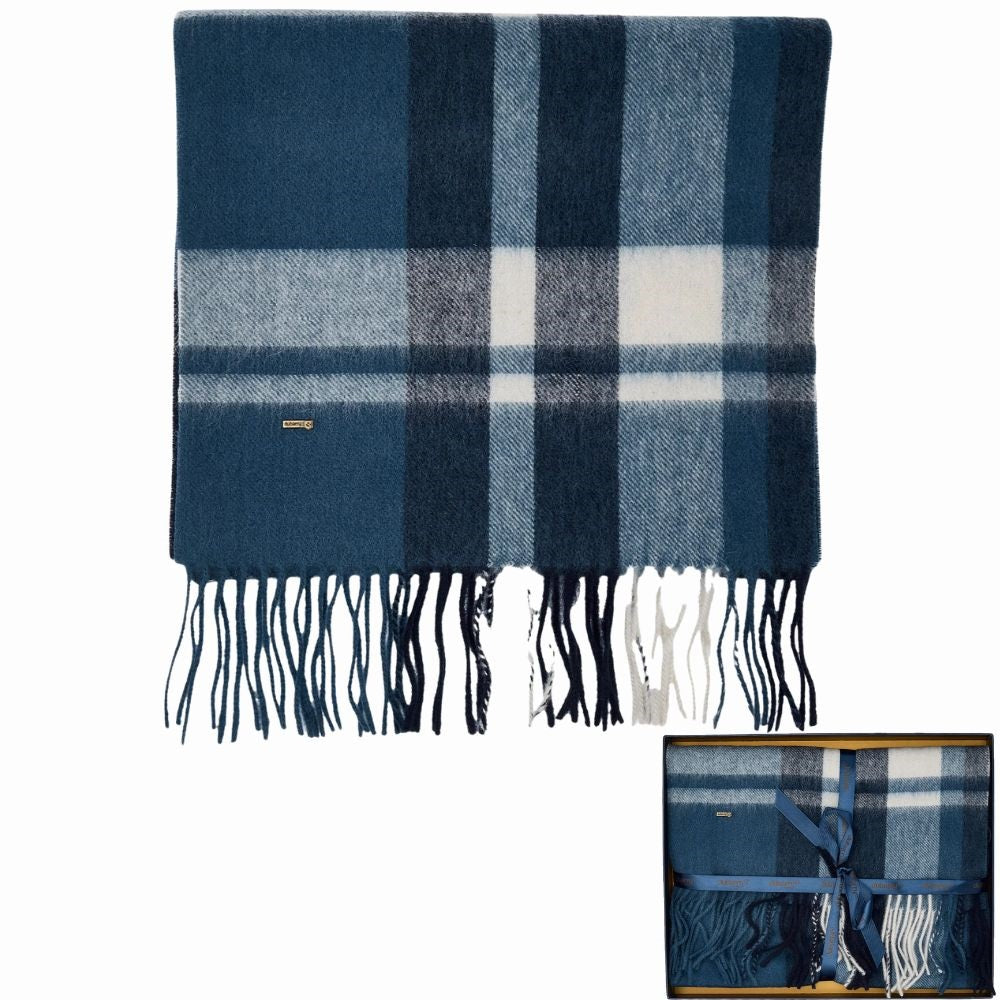 Dubarry Kinvara Wool Check Scarf - Indigo