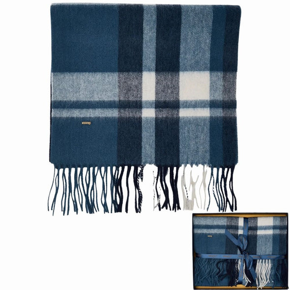 Dubarry Kinvara Wool Check Scarf - Indigo