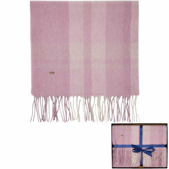 Dubarry Kinvara Wool Check Scarf - Dusky rose