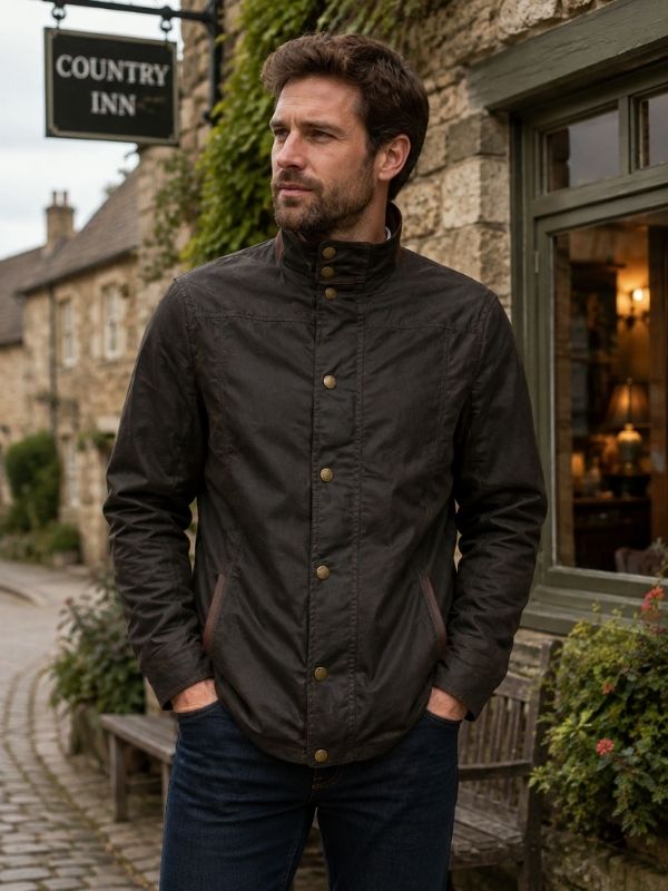 Dubarry Carrickfergus Men’s Waxed Cotton Jacket - Olive XL Jacket product image
