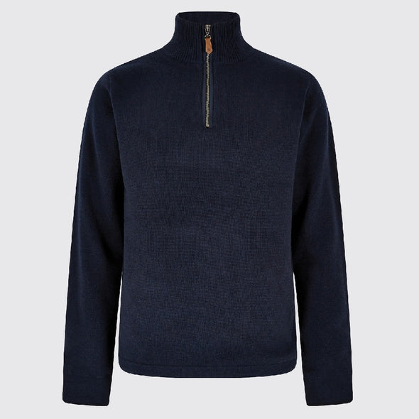 Dubarry Feeney Zip Neck Sweater - Navy Size 2XL
