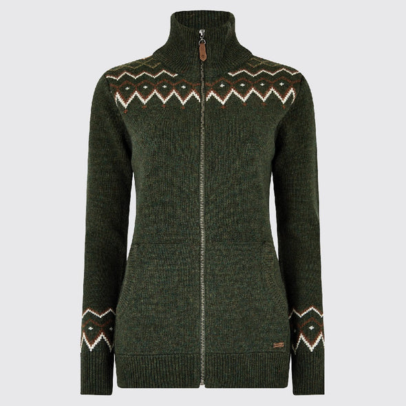 Dubarry Balbriggan Full Zip Sweater Olive - Size US8