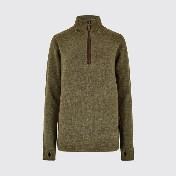 Dubarry Morrisey Windproof Zip Neck Sweater - Dusky Green US4