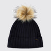 Dubarry Curlew Knitted Hat with bobble - Navy