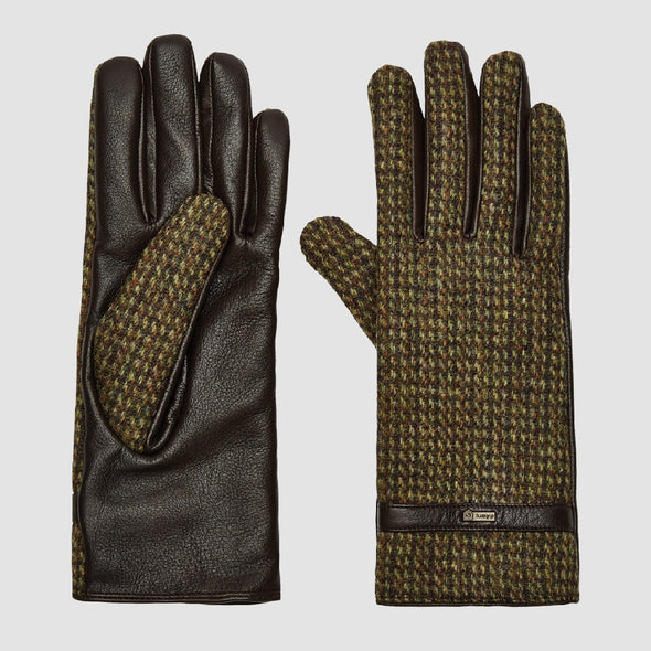 Dubarry Ballycastle Tweed Leather Gloves - Heath Size L