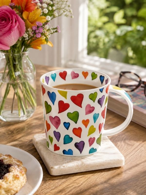 Dunoon Benmore Warm Hearts Shape Mug