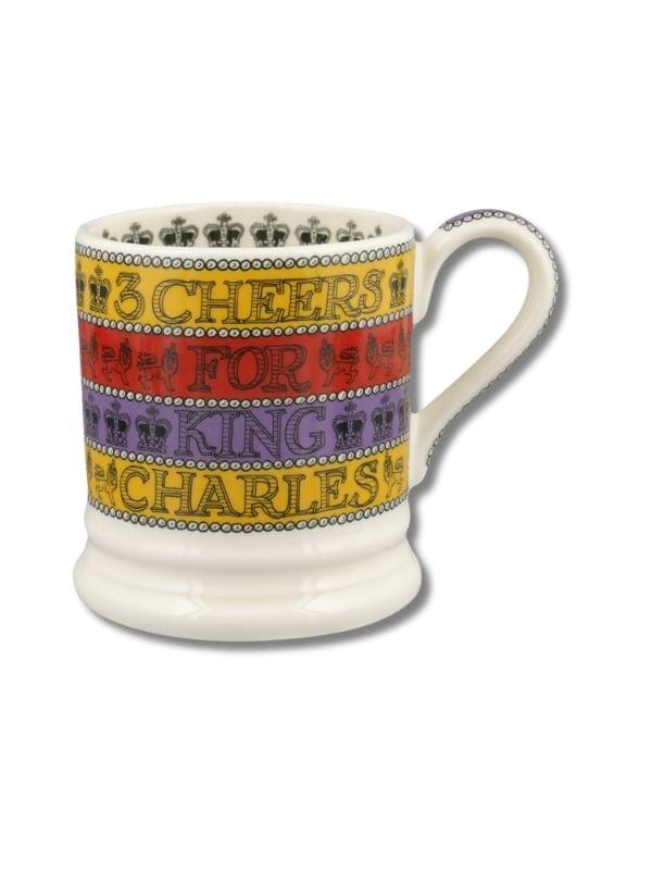 Emma Bridgewater 3 Cheers For King Charles III 1/2 Pint Mug