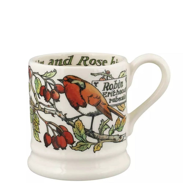 Emma Bridgewater Birds In The Hedgerow Rosehip & Robin 1/2 Pint Mug