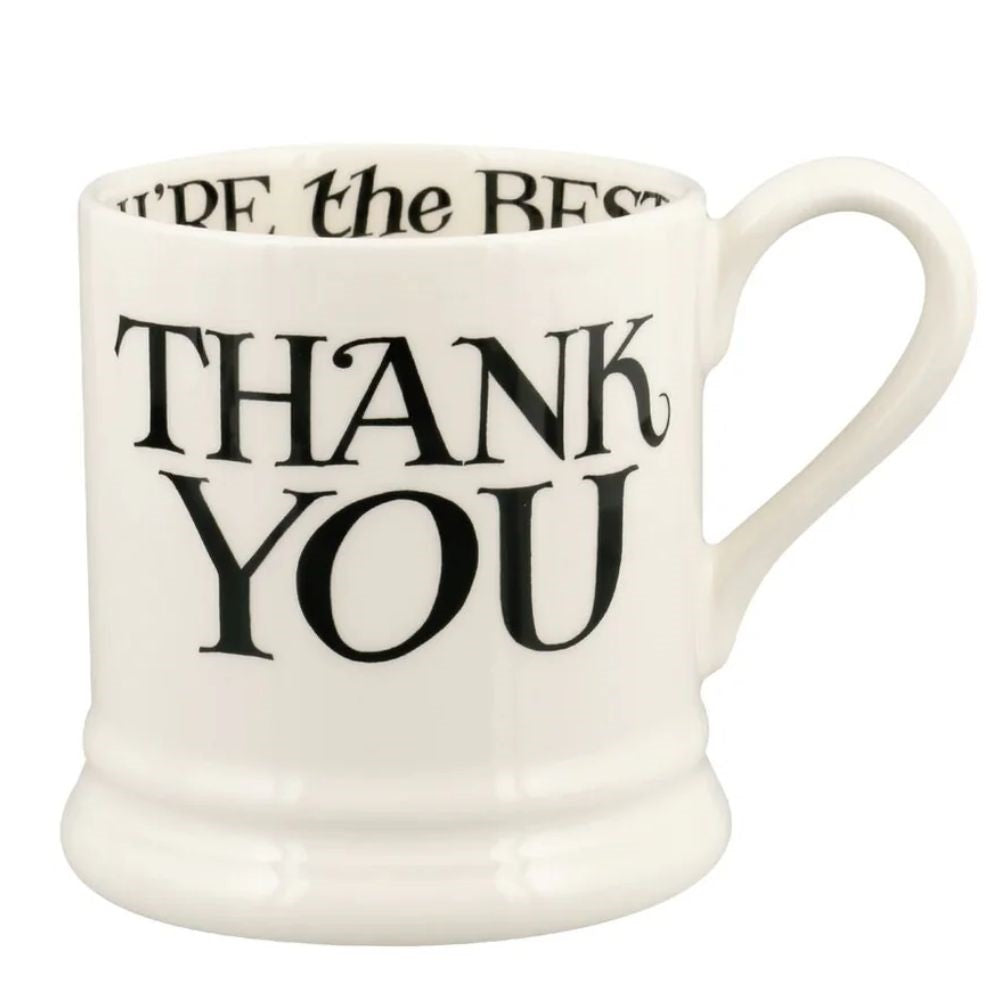Emma Bridgewater Black Toast Thank You 1/2 Pint Mug
