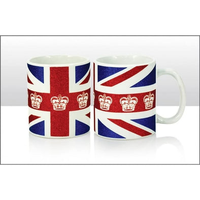Elgate Union Jack with Crown & Glitter Mug 11oz