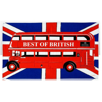 Elgate Red Bus on Union Jack Tea Towel