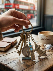 Elgate Big Ben London Eye Tower Bridge Metal Keyring product image with London