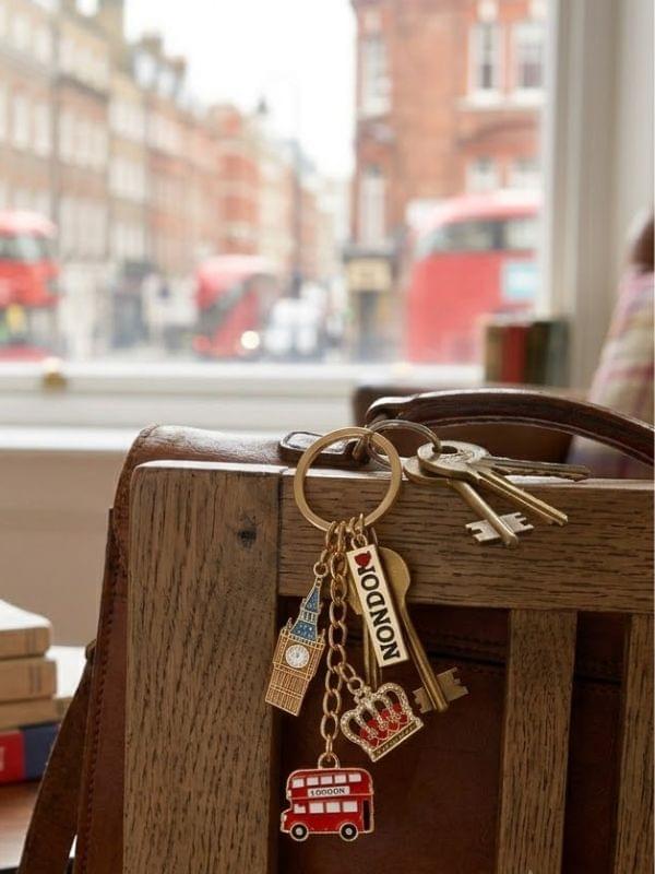Lovable London Metal Infill Charm Keyring