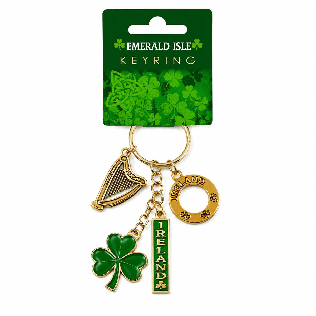 Ireland Harp/Shamrock/Horseshoe Keyring