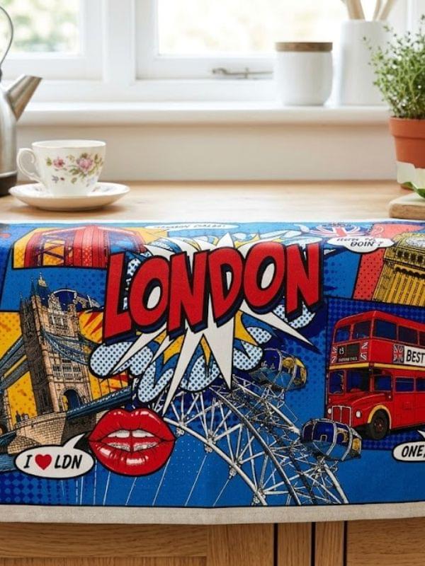 London Pop Art Tea Towel