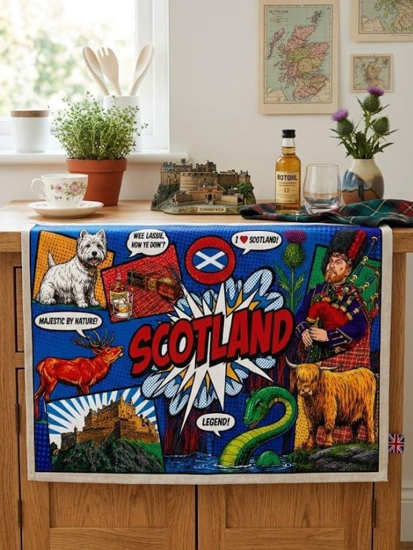 Scotland Pop Art Tea Towel