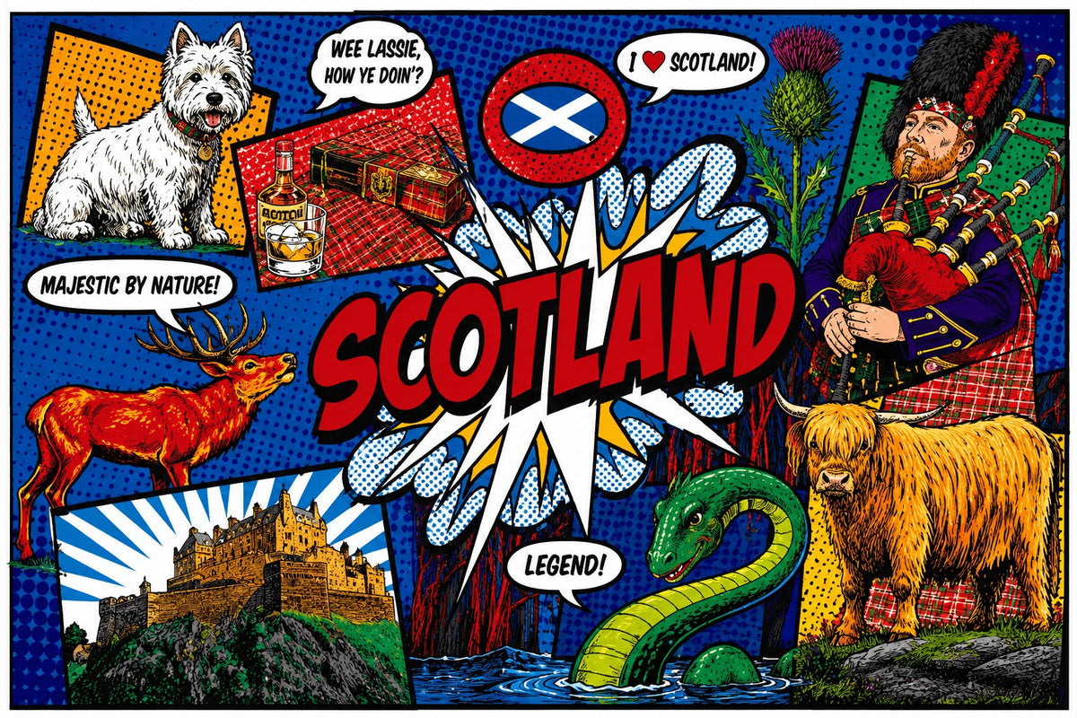 Scotland Pop Art Tea Towel