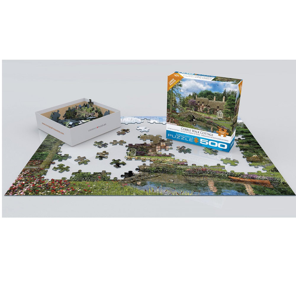 EuroGraphics Cobble Walk Cottage by Dominic Davison 500-Piece Puzzle (Small box)