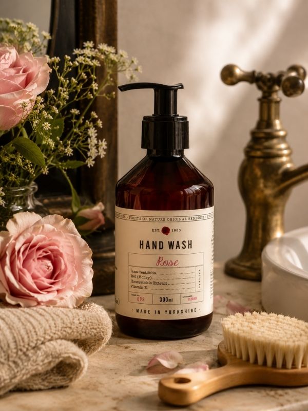 Fruits of Nature Rose Hand Wash 300ml Best of British NBPT  Toiletries.