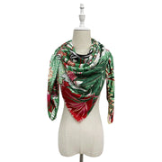 Floral Zebra Print Square Scarf White/Green Scarf product image