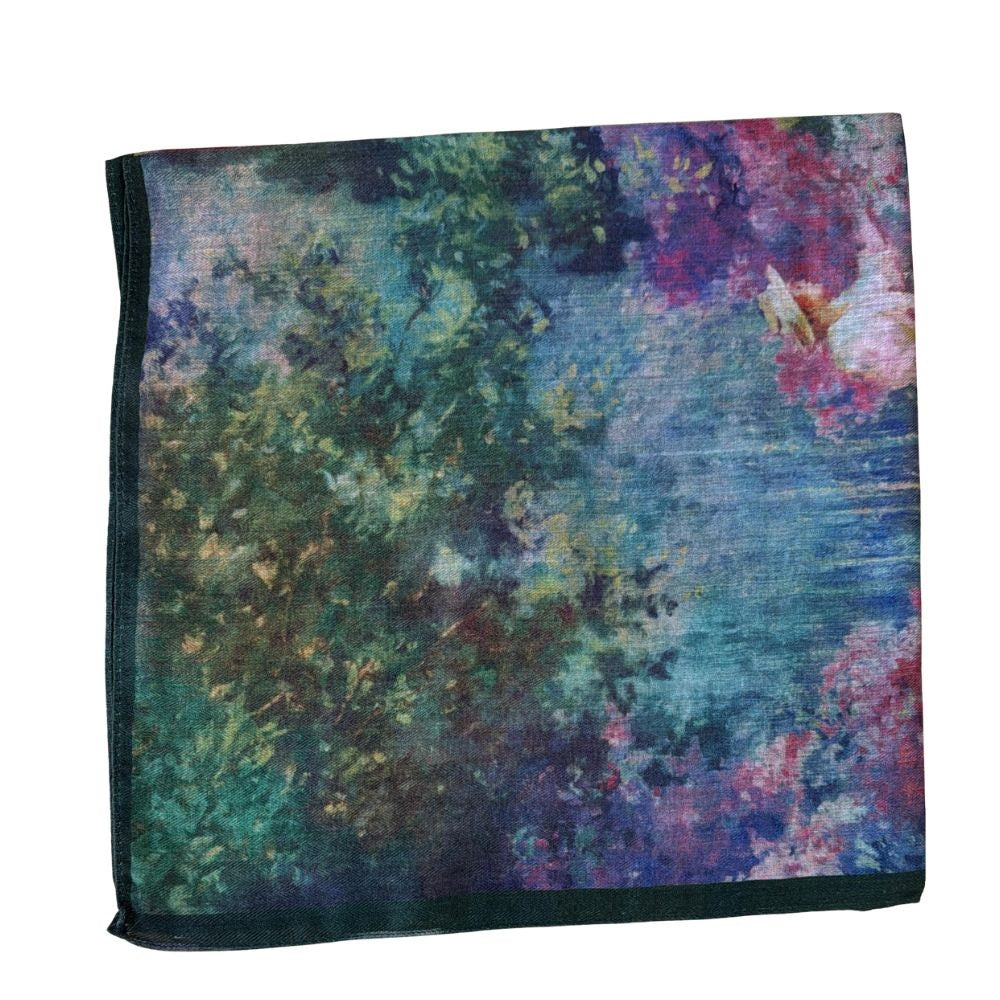 Art Impressionist English Garden Square Scarf Multi
