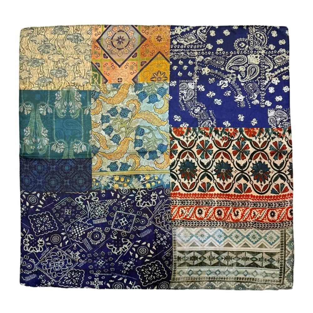Boho Floral Patchwork Square Scarf Multi