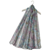 Chain & Buckle Print Chiffon Scarf Grey Scarf product image