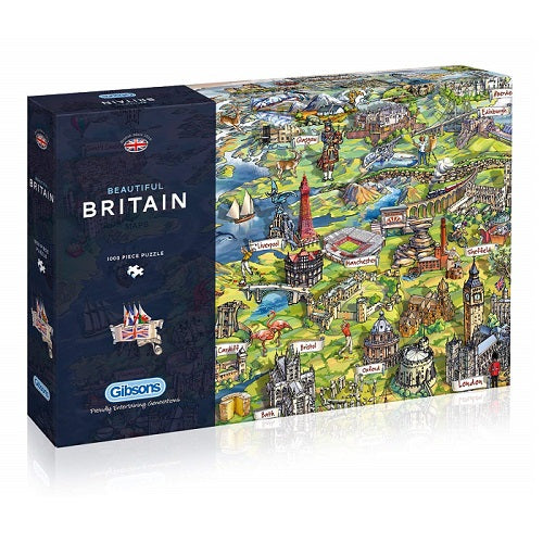 Gibsons Beautiful Britain Jigsaw Puzzle, 1000 Piece Jigsaw Puzzle product image with Jigsaw